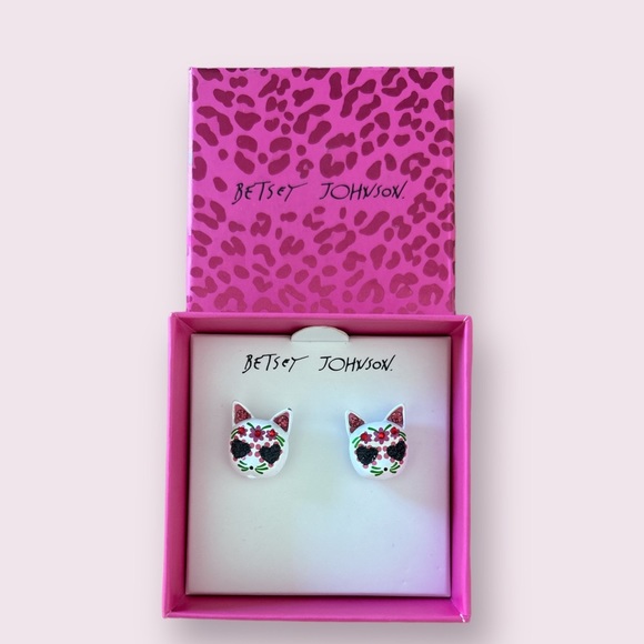 Betsey Johnson Jewelry - •Betsey Johnson cat earrings